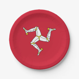 Patriotic paper plate with Isle of Man flag, UK