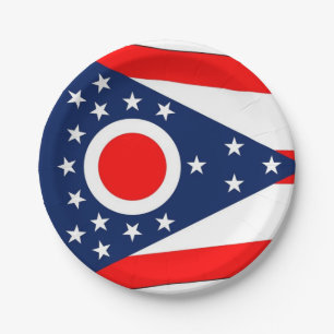 Patriotic paper plate with Ohio flag