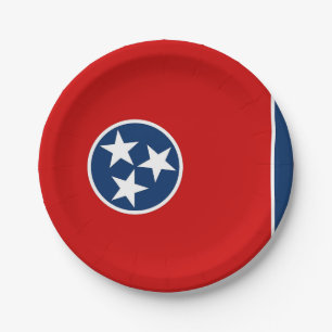 Patriotic paper plate with Tennessee flag