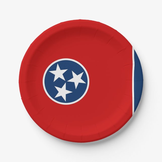 Patriotic paper plate with Tennessee flag (Front)