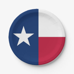 Patriotic paper plate with Texas flag