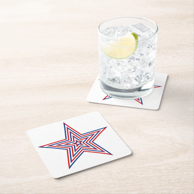 Patriotic Paper Star Drink Coaster (Insitu)