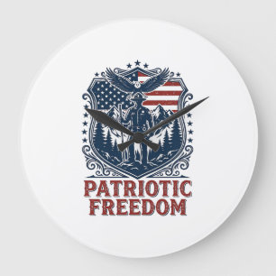 Patriotic Park Ranger Vector Graphic Tee_1 Large Clock