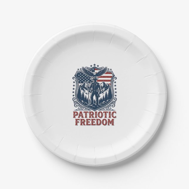 Patriotic Park Ranger Vector Graphic Tee_1 Paper Plate (Front)