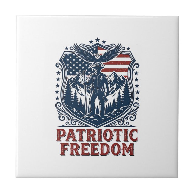 Patriotic Park Ranger Vector Graphic Tee_1 Tile (Front)