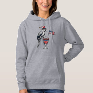 Patriotic Parrot Cocktail Vintage Vector Design_1 Hoodie