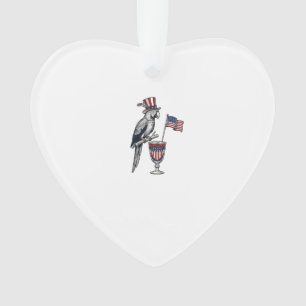 Patriotic Parrot Cocktail Vintage Vector Design_1 Ornament