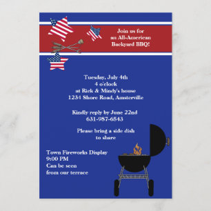 Patriotic Party BBQ Invitation
