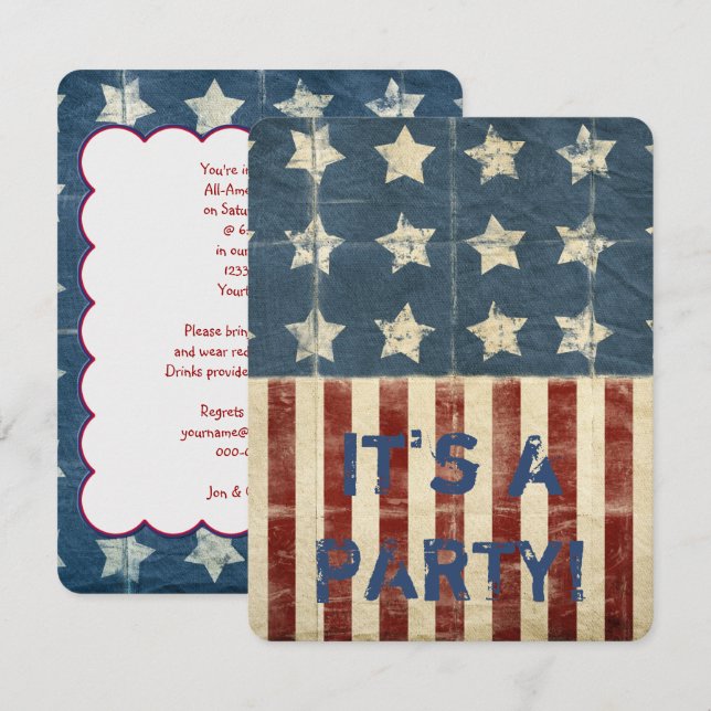 Patriotic Party Invitation (Front/Back)