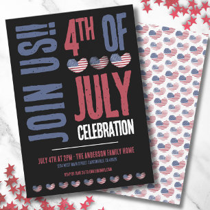 Patriotic Party Modern 4th Of July  Invitation