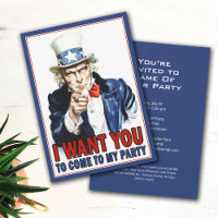 Patriotic Party - Vintage Uncle Sam I Wand You To