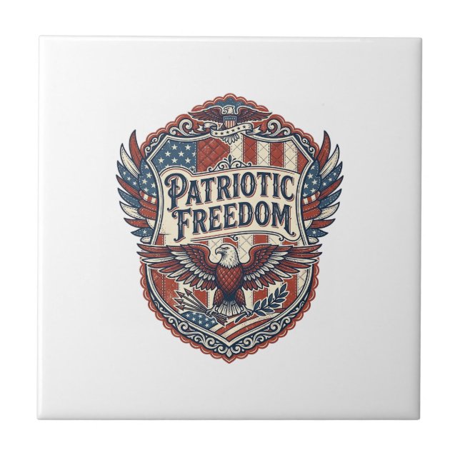 Patriotic Patchwork Artist Tile (Front)