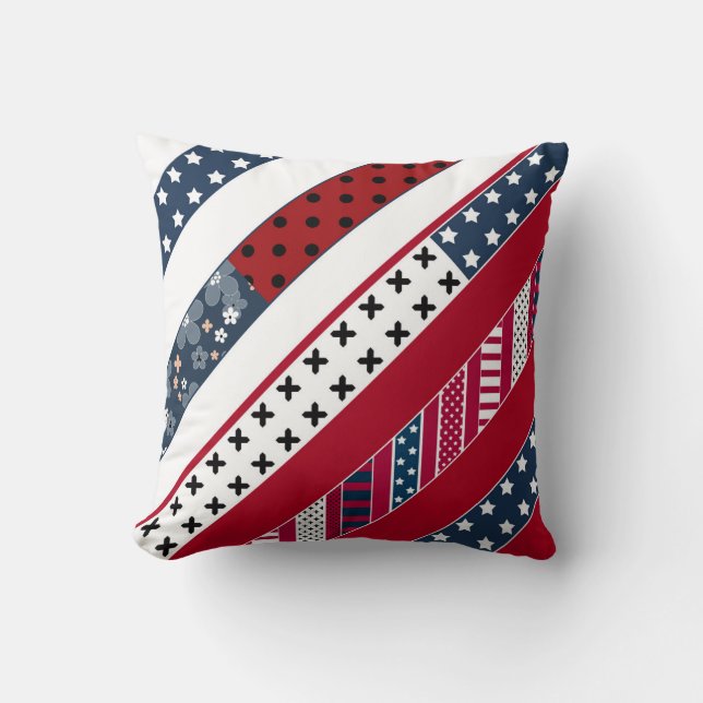Patriotic , patchwork, cushion (Front)
