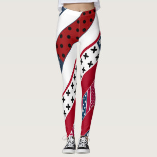 Patriotic , patchwork leggings