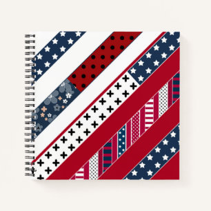 Patriotic, patchwork notebook