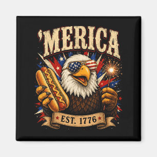 Patriotic Patriotic Eagle 1776 Bbq Food Usa Magnet