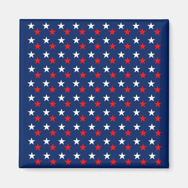 Patriotic Pattern Stars on Blue Magnet (Front)
