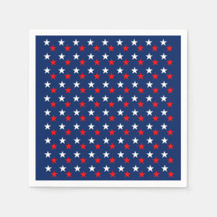 Patriotic Pattern Stars on Blue Napkin