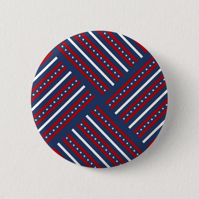Patriotic Pattern Stripes 6 Cm Round Badge (Front)