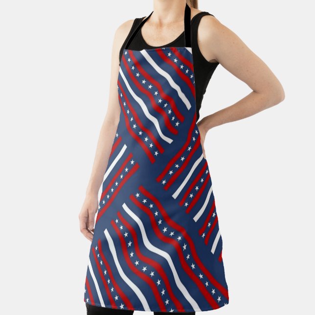Patriotic Pattern Stripes Apron (Insitu)