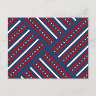 Patriotic Pattern Stripes Postcard