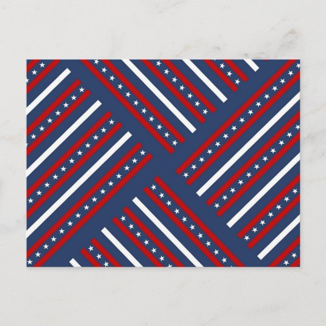Patriotic Pattern Stripes Postcard (Front)