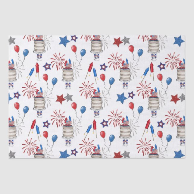  Patriotic Pattern Tissue Paper (Front)
