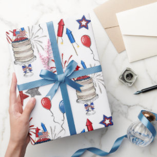 Patriotic Pattern Wrapping Paper