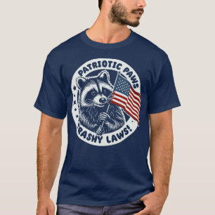 Patriotic Paws Trashy Laws Racoon 4th Of July T-Shirt