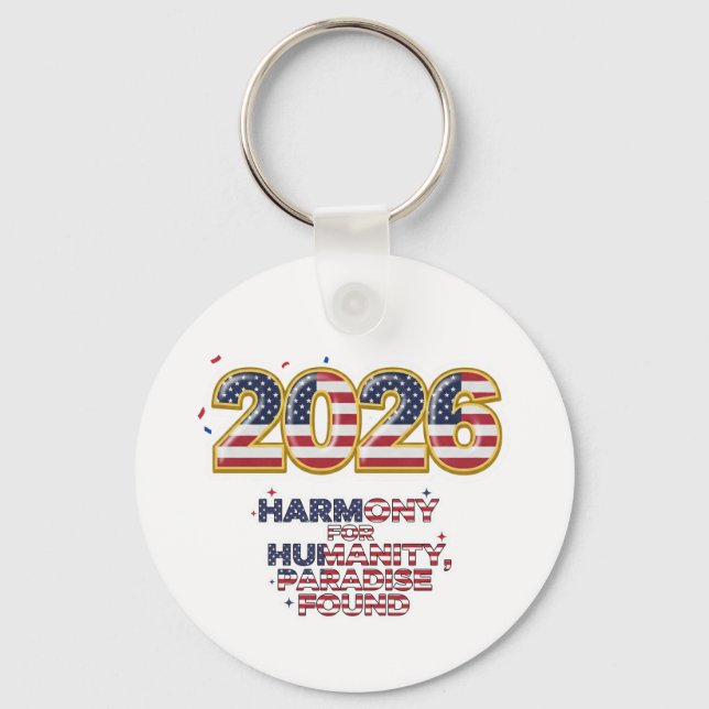 Patriotic Peace Decal Key Ring (Front)