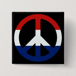 Patriotic Peace Symbol 15 Cm Square Badge