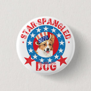 Patriotic Pembroke Welsh Corgi 3 Cm Round Badge
