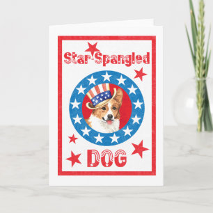Patriotic Pembroke Welsh Corgi Card