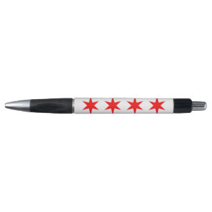 Patriotic Pen with flag of Chicago City, U.S.A.