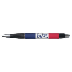 Patriotic Pen with flag of Iowa State, U.S.A.