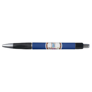Patriotic Pen with flag of Virginia State, USA