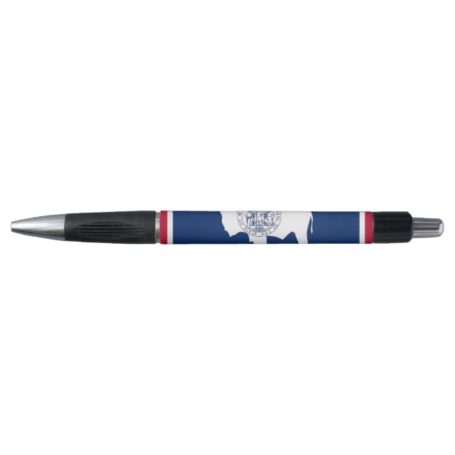 Patriotic Pen with flag of Wyoming State, USA (Front)