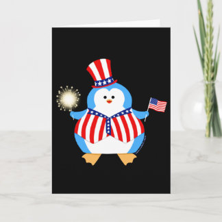 Patriotic Penguin Card