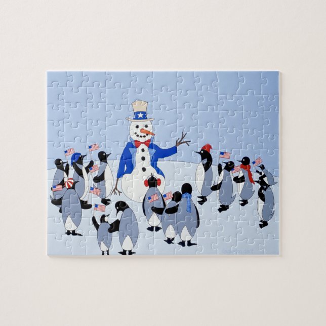 Patriotic Penguins Jigsaw Puzzle (Horizontal)