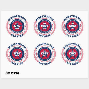 Patriotic Pennsylvania Circle Design Sticker