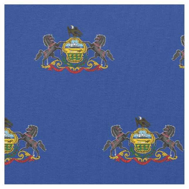Patriotic Pennsylvania State Flag Fabric (Close Up)