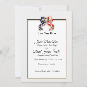 Patriotic Personalised Military Wedding Save The Date