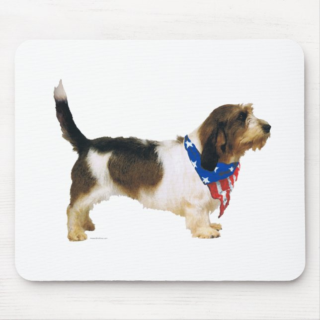 Patriotic Petit Basset Griffon Vendeen Mouse Mat (Front)