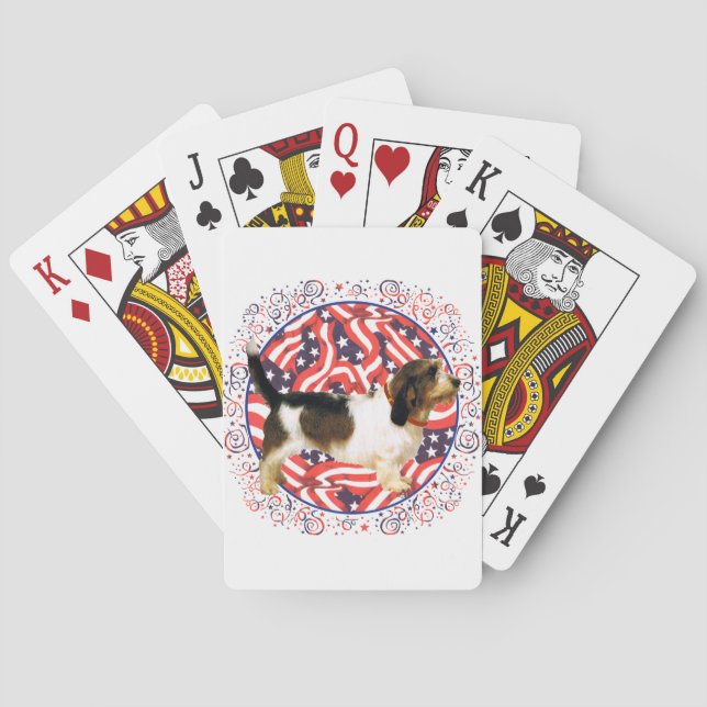 Patriotic Petit Basset Griffon Vendeen Playing Cards (Back)