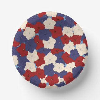 Patriotic Petunias Paper Bowls Plate