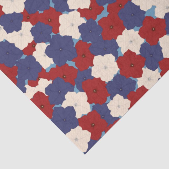Patriotic Petunias Tissue Paper (Detail)