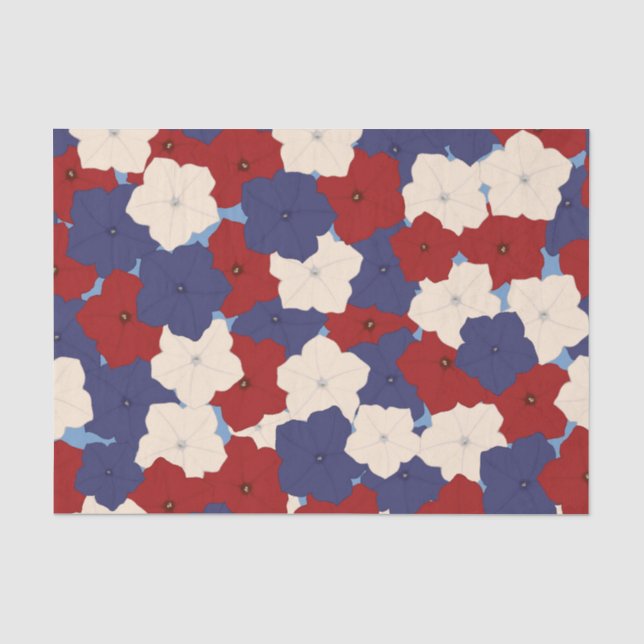 Patriotic Petunias Tissue Paper (Front)
