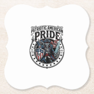 Patriotic Phantom Patriot Horror Monster Patriot 4 Paper Coaster