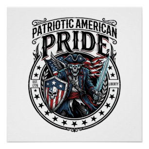Patriotic Phantom Patriot Horror Monster Patriot 4 Poster