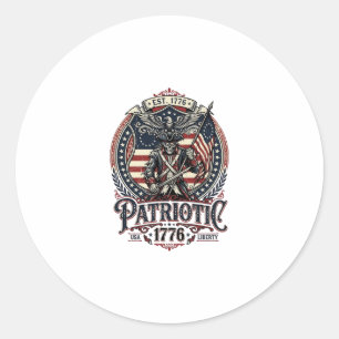 Patriotic Phantom Patriot Horror Monster Patriot I Classic Round Sticker